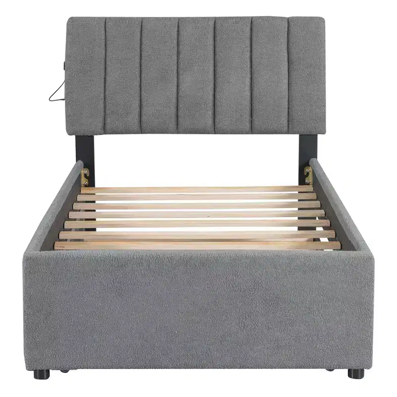 MAYEERTY Sturdy MDF & Particle Board Bed Frame with Extra Sleeping Space & Easy Assembly