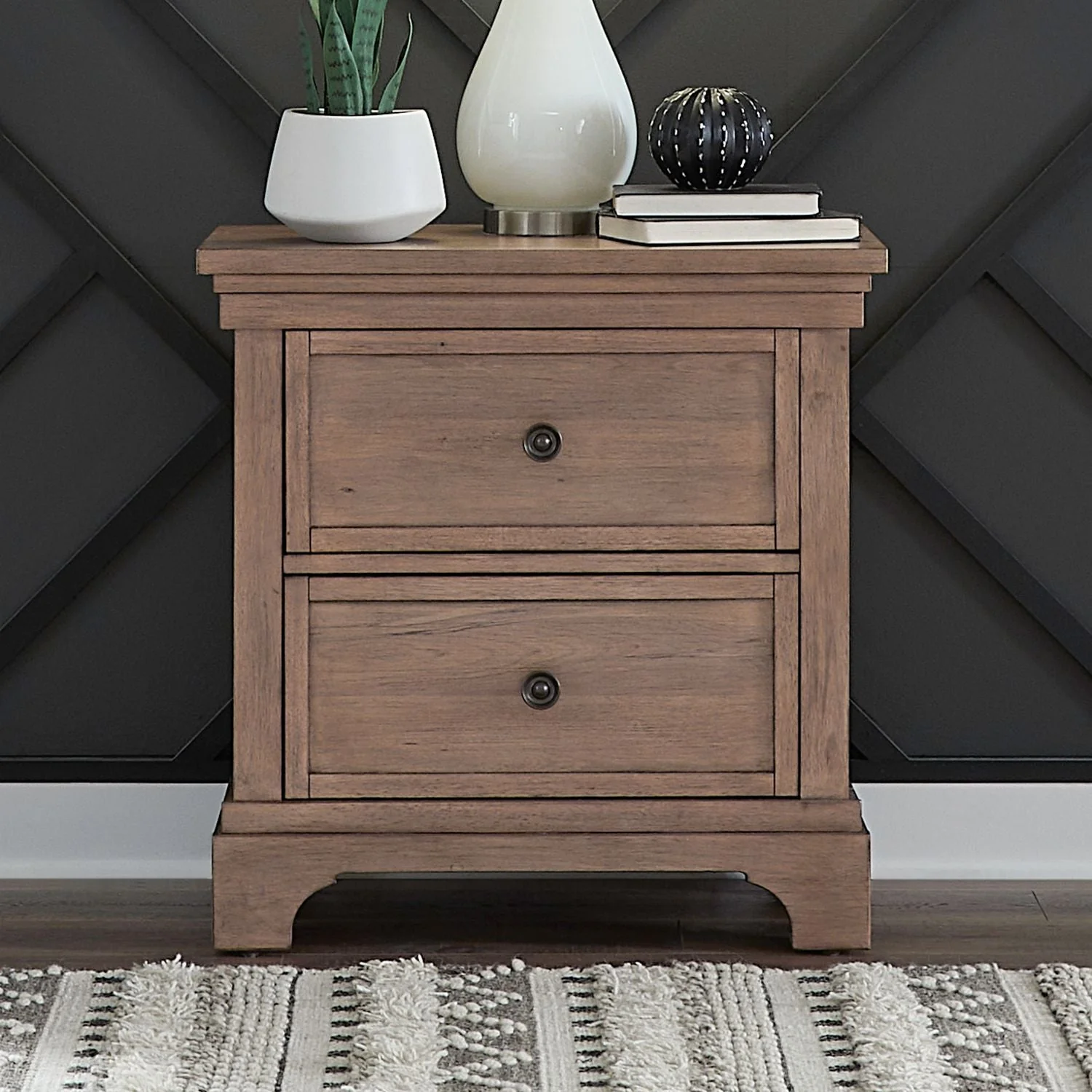 Nightstand With Charging Station - Camel Beige — Traditional Living offers classic design elements with a sense of comfort