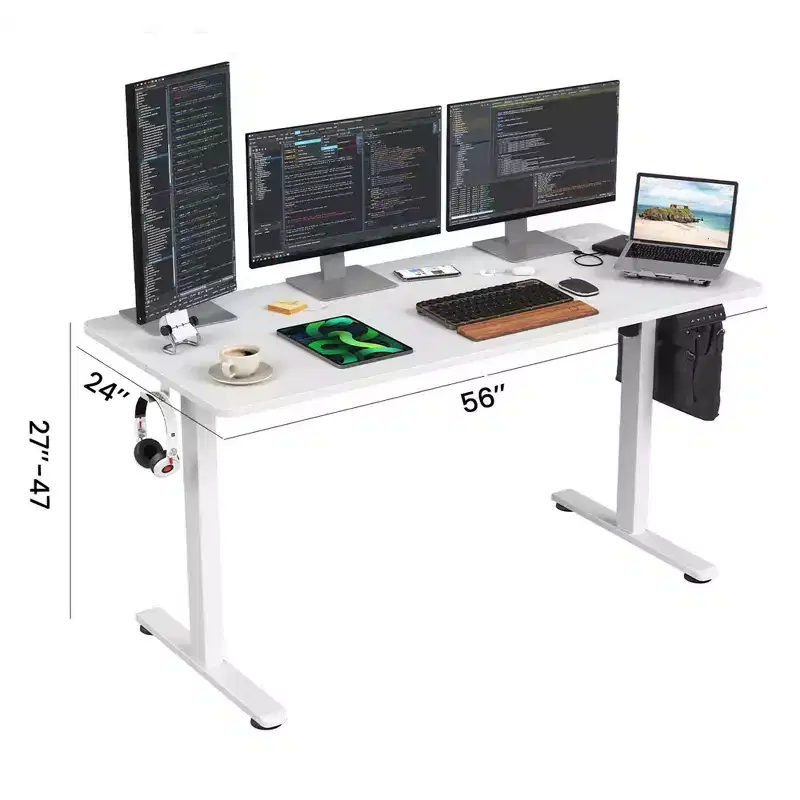 MAYEERTY Home Office Electric Standing Desk, Adjustable Height Sit Stand Desk with Splice Board