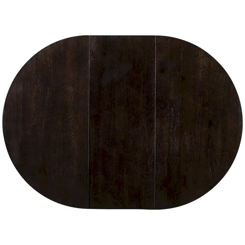 5-Piece Wooden Dining Table Set with Extendable Round Table & 4 Chairs