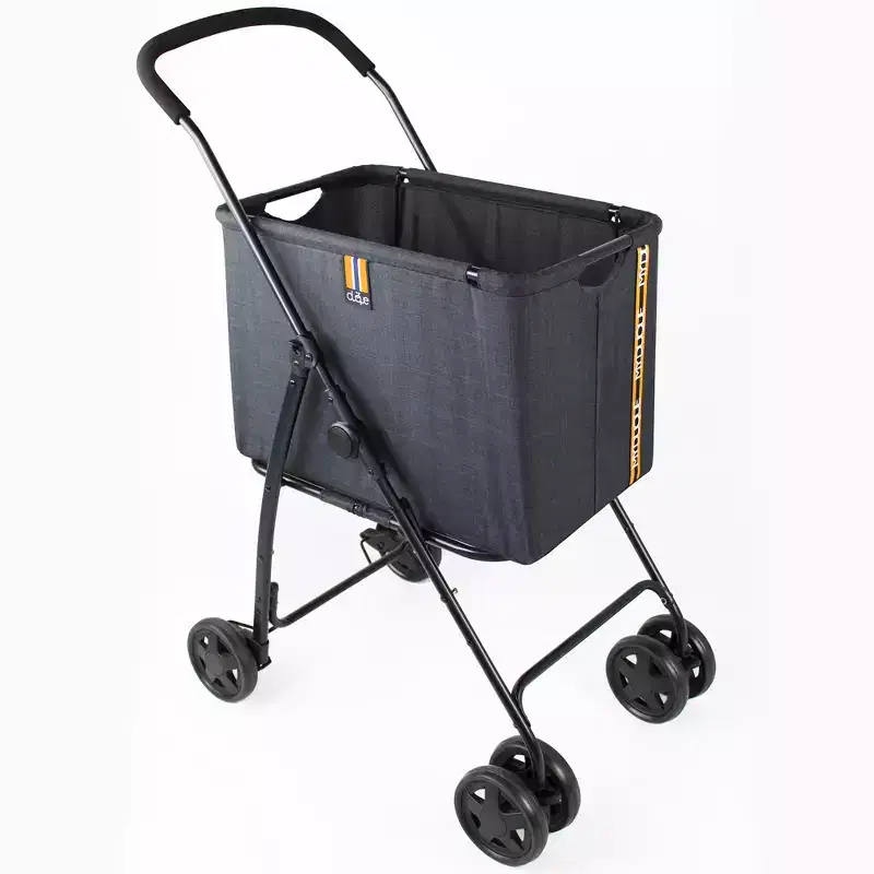 My Duque: Mila Shopping Stroller - Melange Black - Wheeled Utility Cart