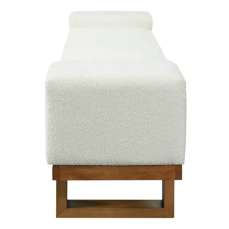 Christopher Knight Home Paulina Modern Rubberwood Boucle Upholstered Bench