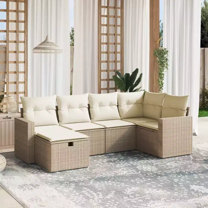 vidaXL Modern Patio Sofa Set with Cushions in Various Colors