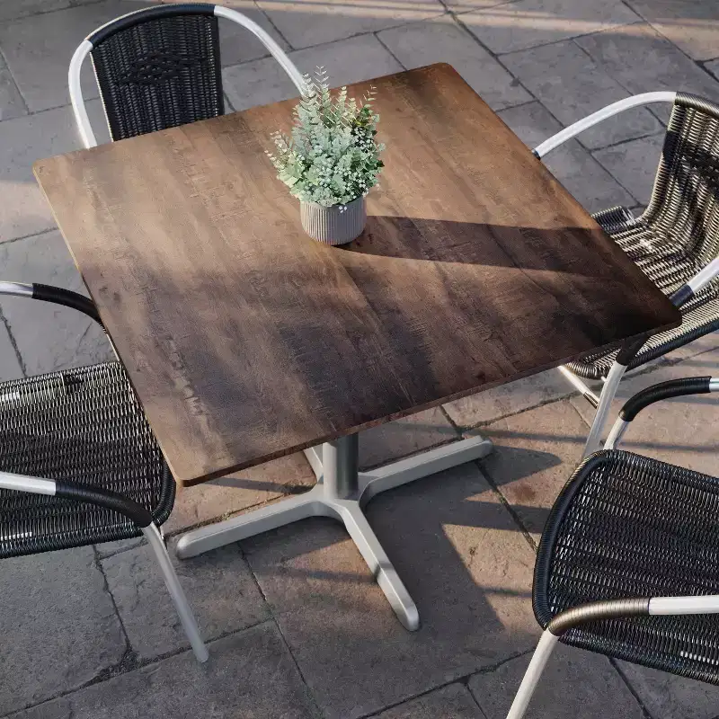 Flash Furniture Acadia Tabletop with TopGuard HPL Technology and Table Height X-Base