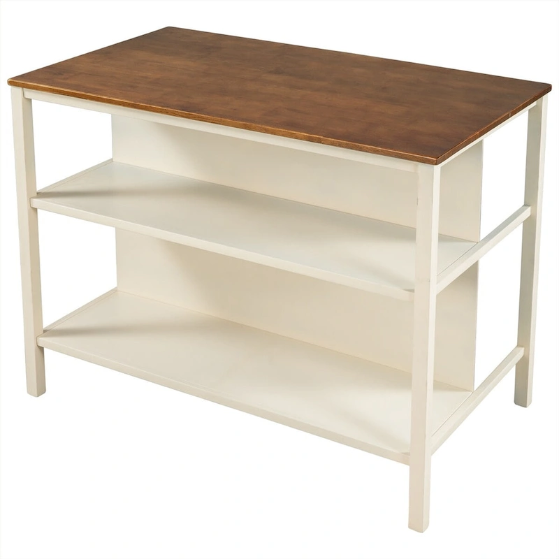 Wood Rustic 3-piece 45 Stationary Kitchen Island Set