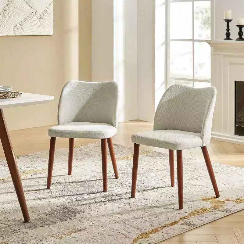 Elisa Mid-century Modern Upholstered Dining Chair Set of 2| ART OF LIVING DESIGNS