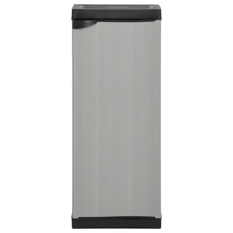 vidaXL Garden Storage Cabinet - Compact Patio Organizer, PVC and PP Material, with 1 Shelf and Security Lock, Gray and Black, 13.8x15.7x33.5