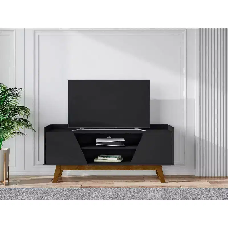 Mid-Century Modern 4-Shelf TV Stand for TVs up to 55