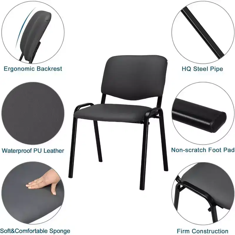 Karl Home 5-Pack PU Waiting Room & Conference Room Stackable Chairs