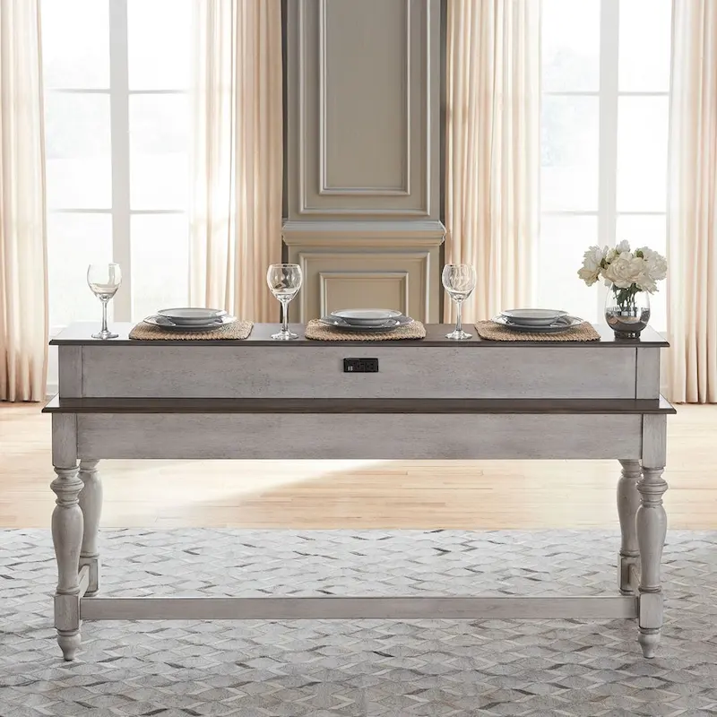 Ocean Isle Antique White 4-Piece Console Table Set