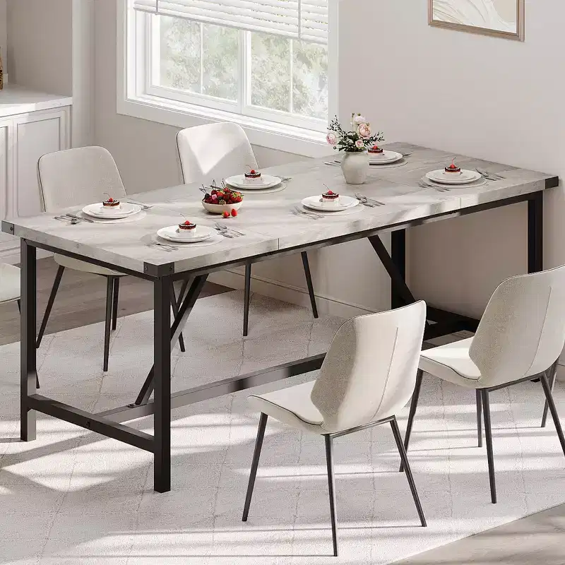 Modern Dining Table for 6-8,70.87 Industrial Dining Room Table for Home/Kitchen