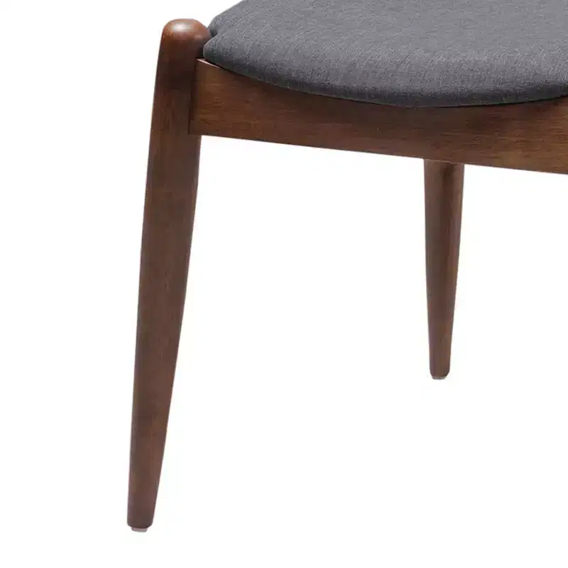 GDFStudio Virgil Mid Century Modern Fabric and Rubberwood Dining Chairs (Set of 2)