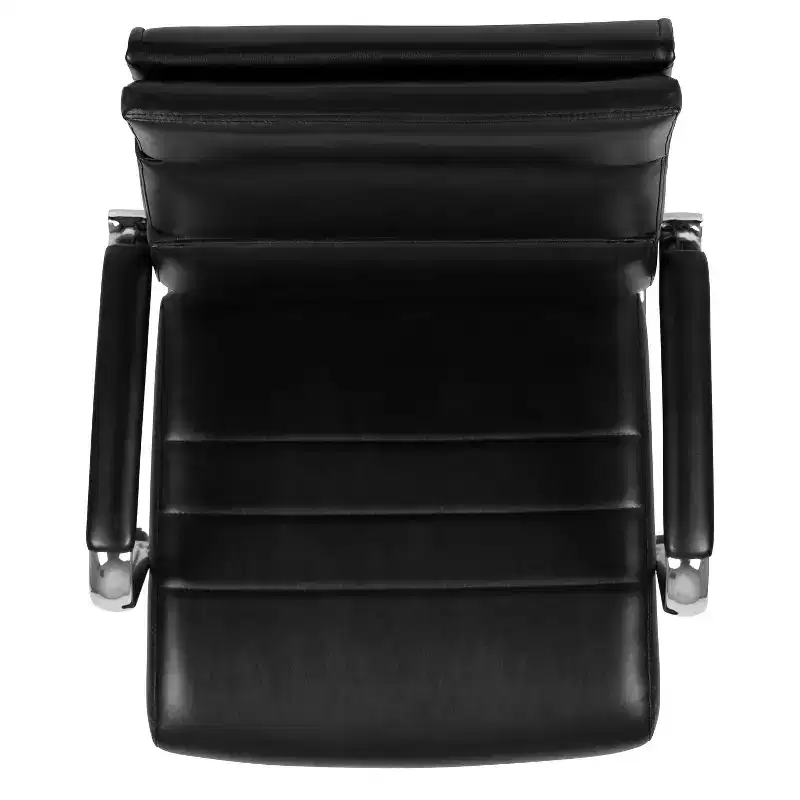 High Panel-Back Ergonomic Office Chair with Padded Metal Arms Executive Swivel Computer Desk Chair