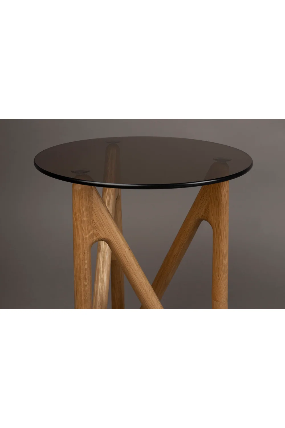 Round Glass Retro Side Table