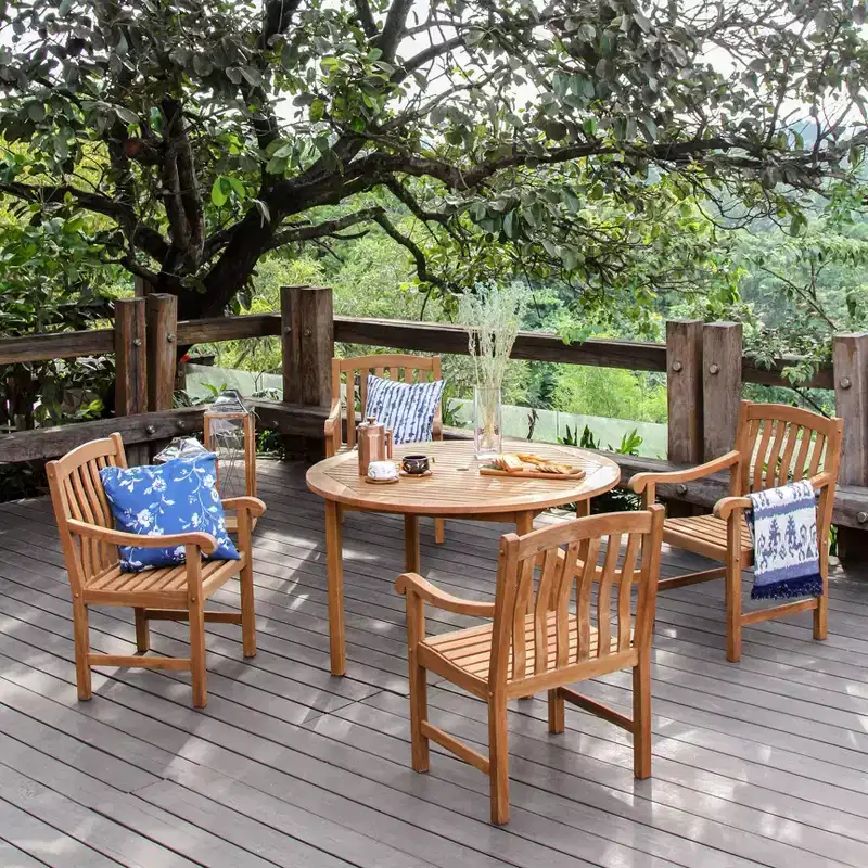 Sonoma Lane Gresham 5pc Teak Wood Outdoor Dining Set - Weather-Resistant