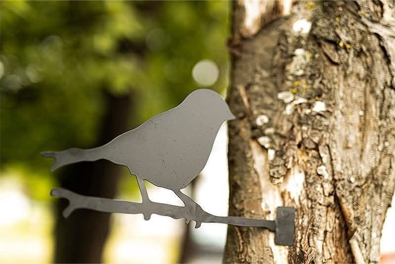 Single Bird Silhouette Tree Decoration Metal Garden Wall Art