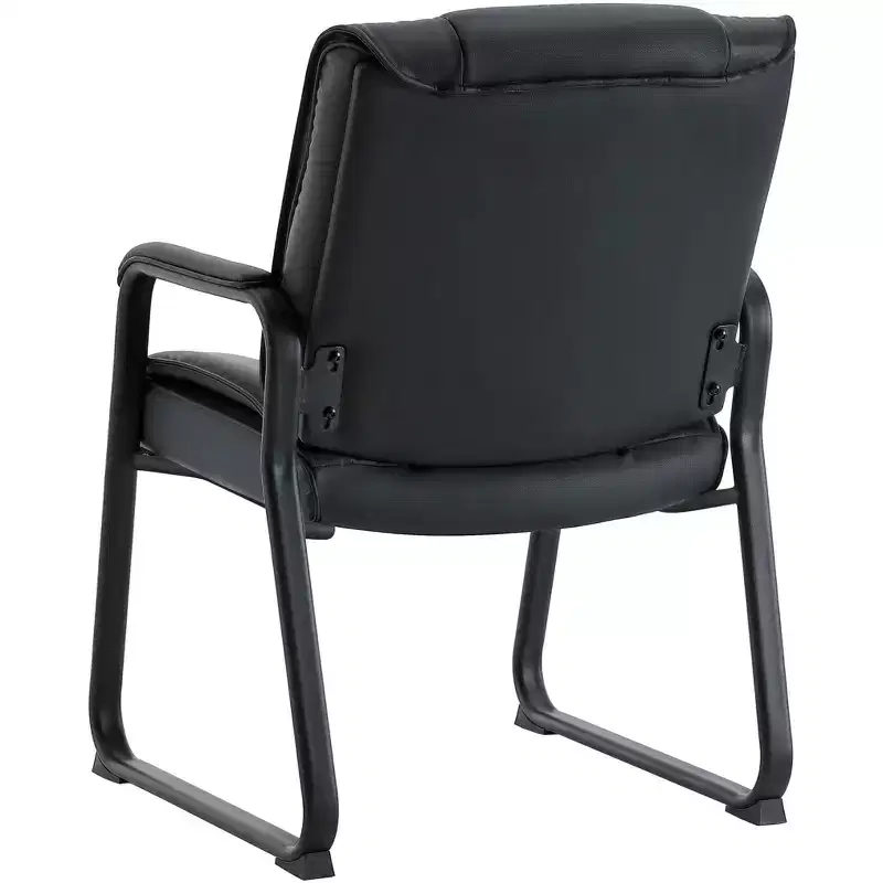 Premium Top Grain, Genuine Leather Waiting Room Chair with Sled Base