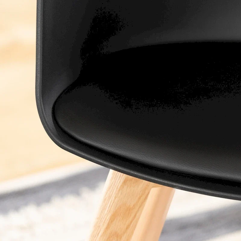 Set of 2 Dining Chairs with Wood Legs
