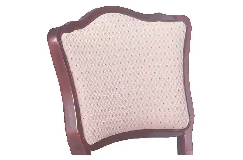 Stakmore Set of 2 French Upholstered Back Folding Chair Cherry Polyester Seat, Wood Frame, Fully Assembled