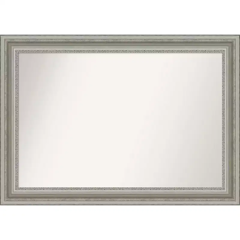 42 x 30 Non-Beveled Parlor Silver Wall Mirror - Amanti Art