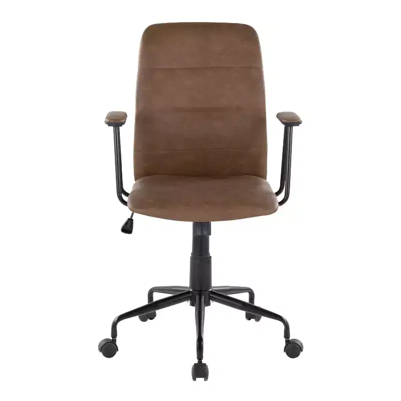 LumiSource Fredrick Office Chair Black Metal/Espresso PU