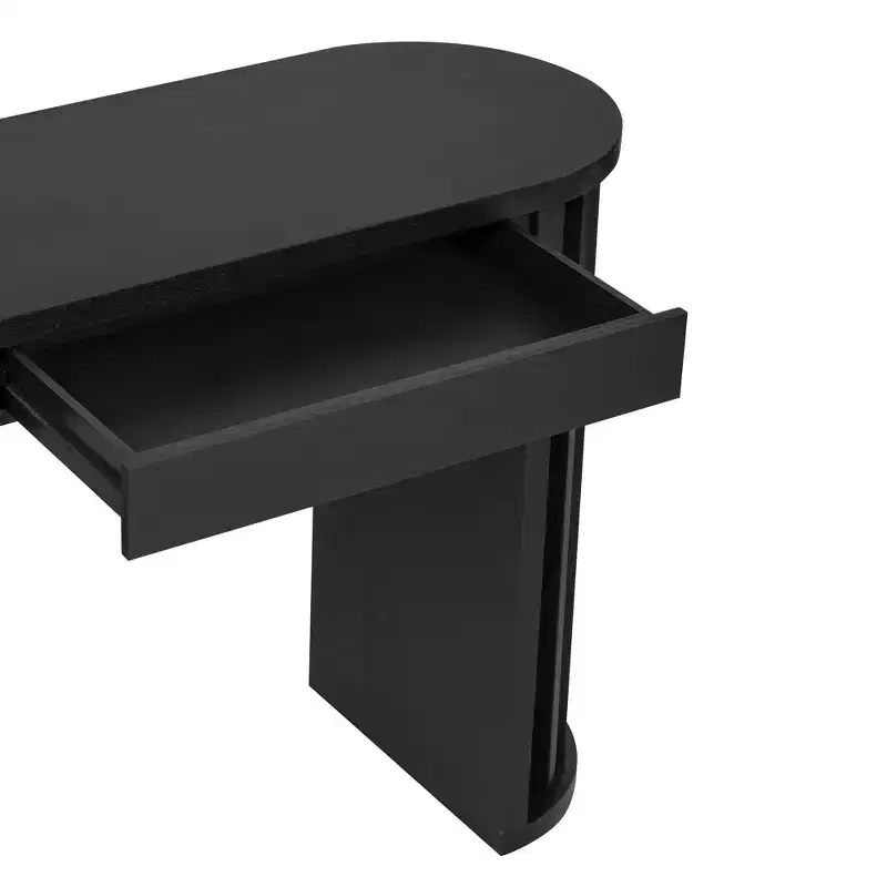 Merax Modern Oval-Edge Console Table with Fan-Shaped Legs