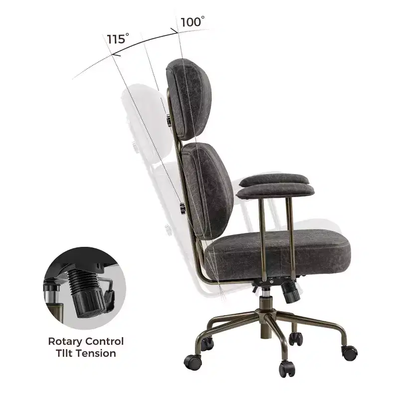 Faux Suede Fabric High Back Office Chair