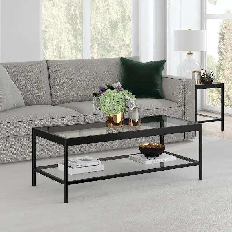 Alexis Metal and Glass Coffee Table