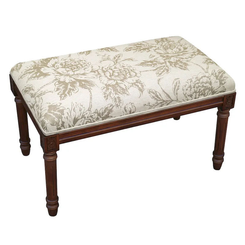 Taupe Bench with Wood Stain Finish