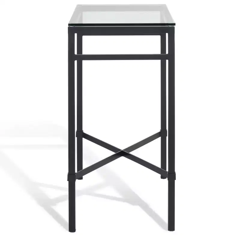 Viggo Glass Side Table - AMH8300 - Black - Safavieh Couture