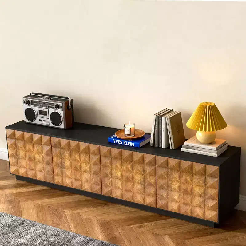 87.79 Inch TV Stand for TVs up to 90 Inches with Adjustable Removable Shelves Living Room Media Console Gaoyangjiaju