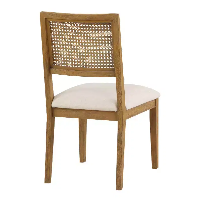 Set of 2 Alaina Dining Chairs Linen - OSP Home Furnishings: Rubberwood Frame, Cane Back, Polyester Upholstery