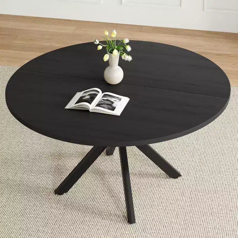 47Round Dining Table, Mid Century Modern Coffee Table for 4-6 Person