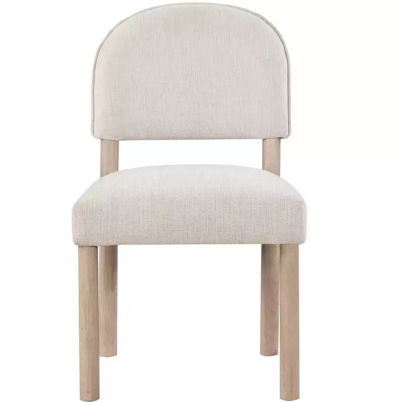 GDFStudio Felix Armless Upholstered Fabric and Hardwood Dining Chair (Set of 2)