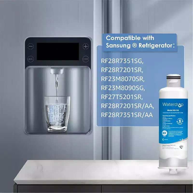 Waterdrop DA97-17376B Refrigerator Water Filter, Compatible with Samsung HAF-QIN/EXP, DA97-08006C, HAF-QIN,NSF 42 and 372 certified, 3 Filters