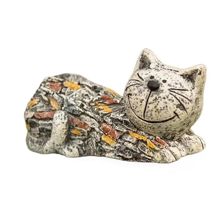Stone Effect Cat Garden Statue Weatherproof Resin Ornament 29cm