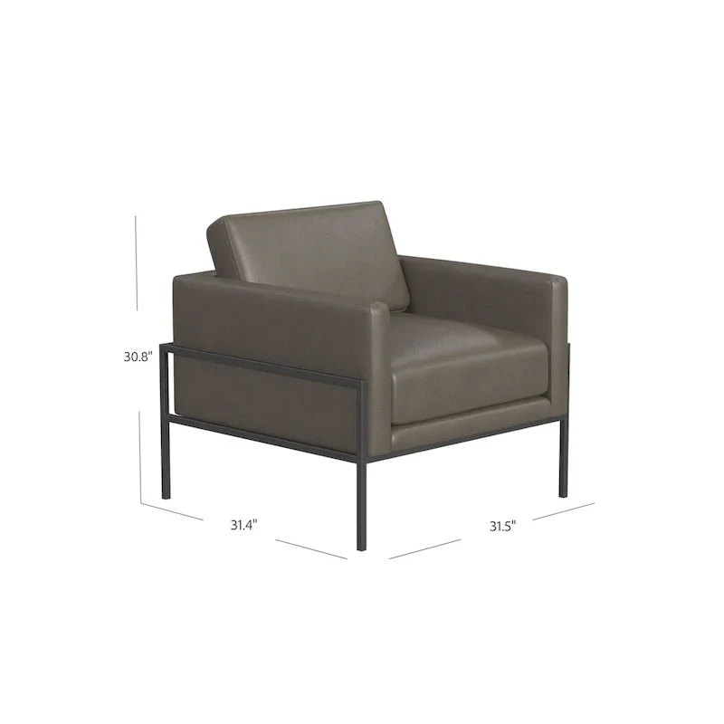 HomePop Modern Upholstered Club Chair w/Metal Frame
