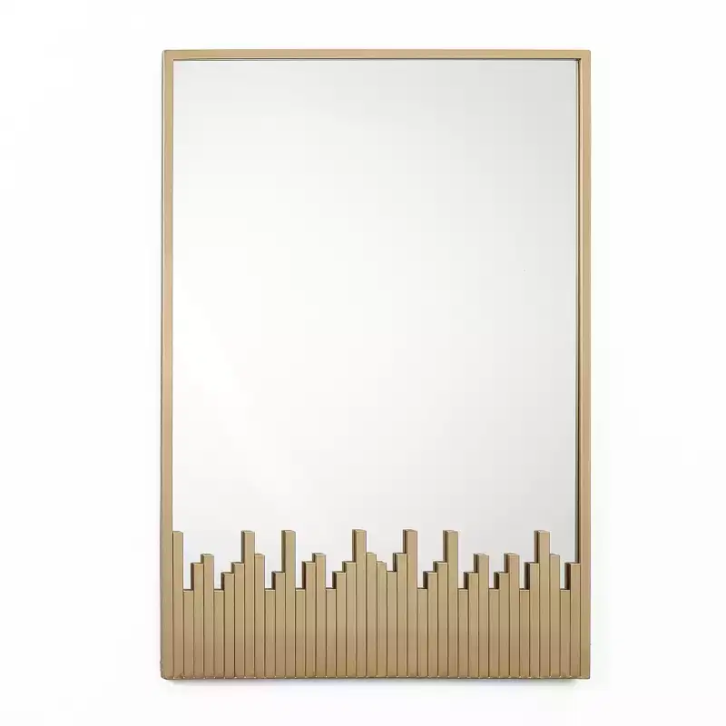 LuxenHome Rectangular Wall Mirror 32L x 21.5W Large Modern Gold Metal Frame Decorative Wall Mirror
