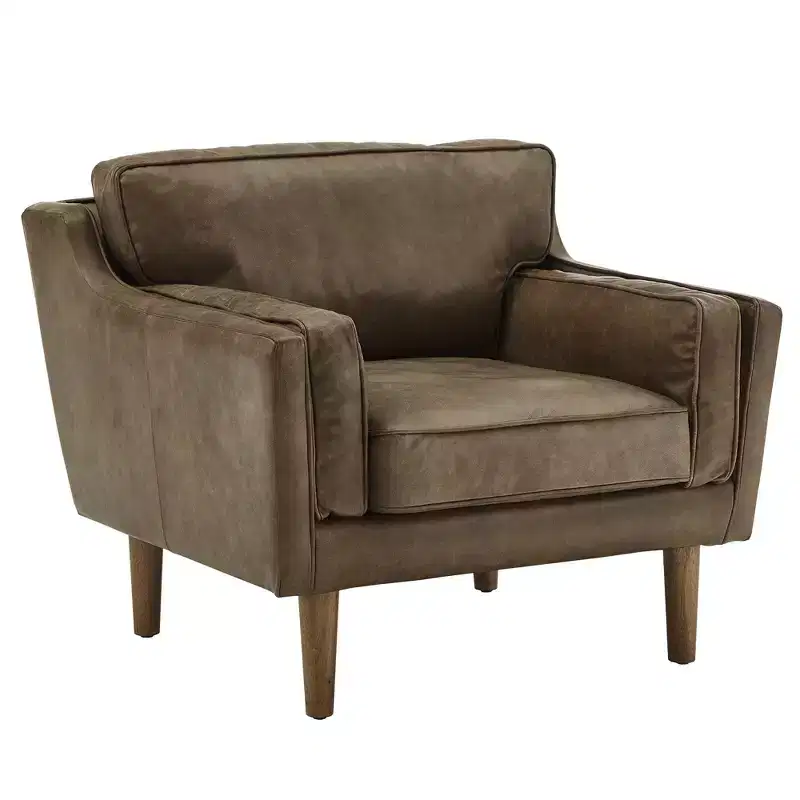 Oxford Leather Accent Chair - Tan