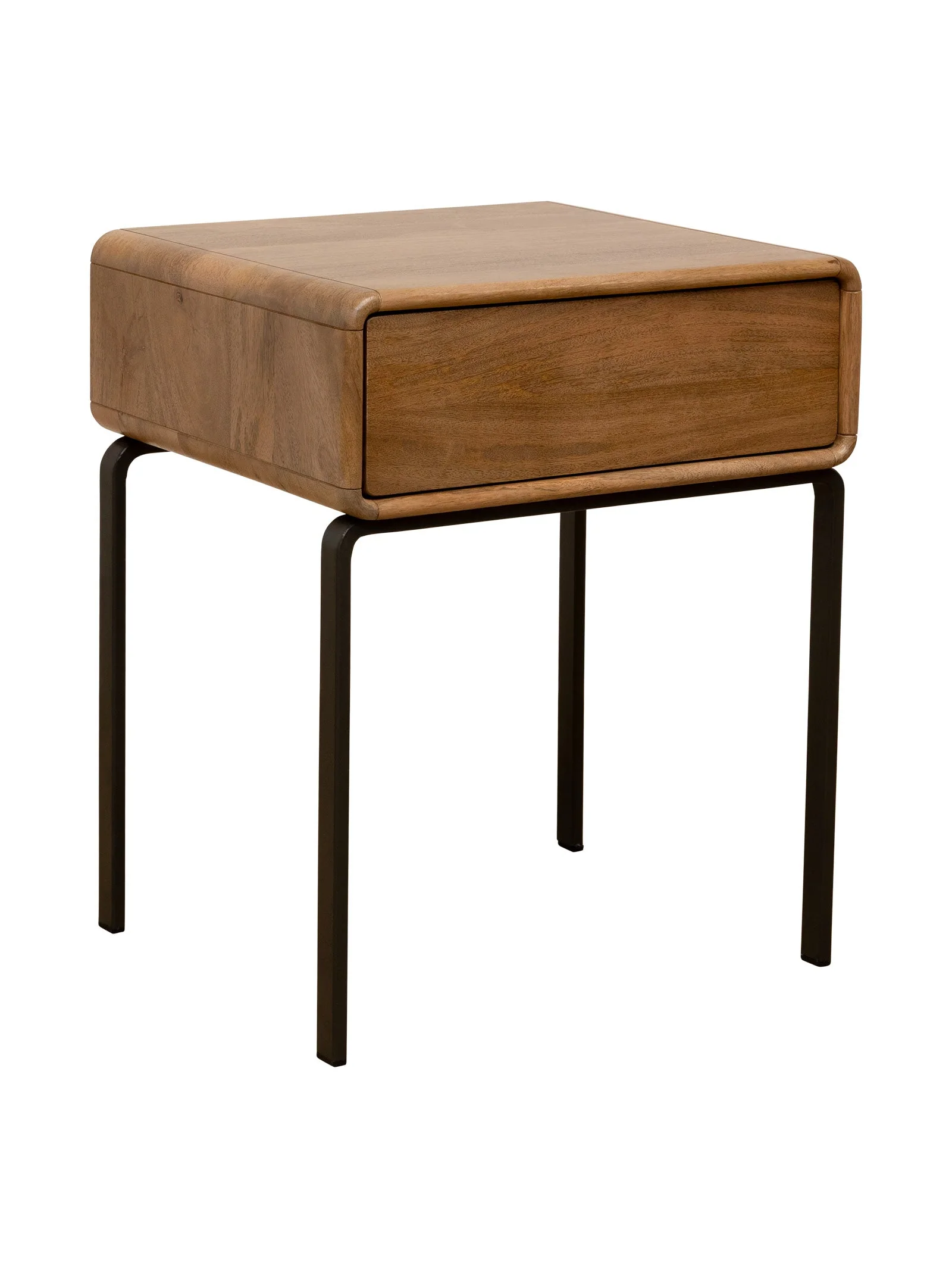 Industrial Wood Nightstand for Bedroom