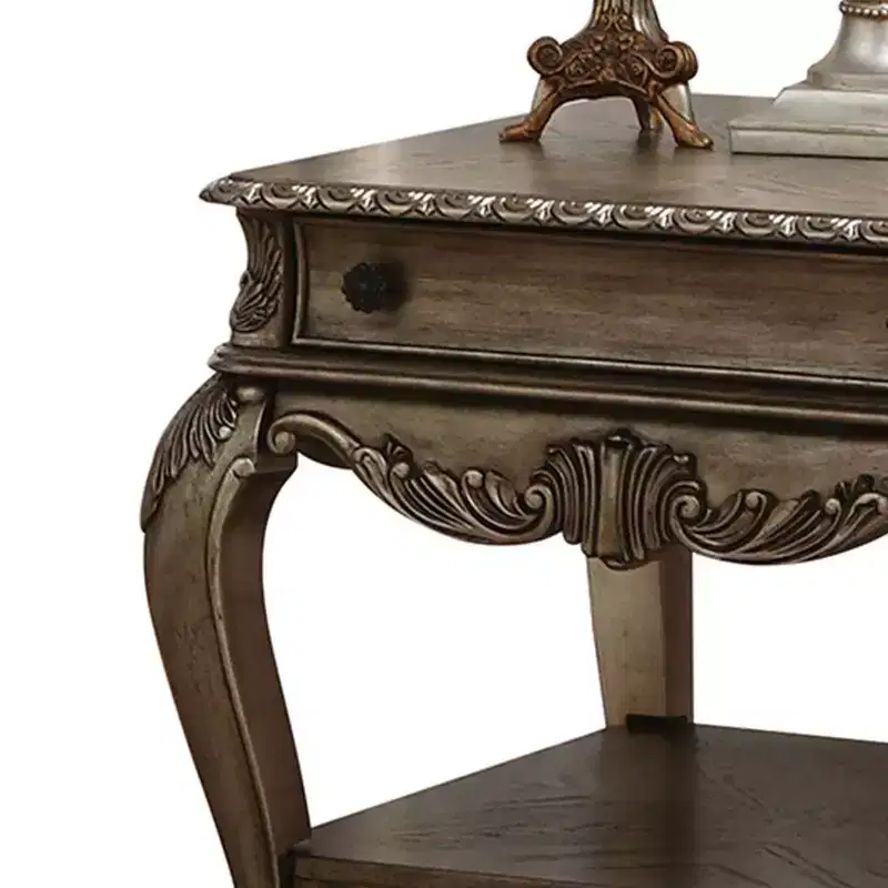 Acme Furniture Ragenardus Accent Table Vintage Oak Finish