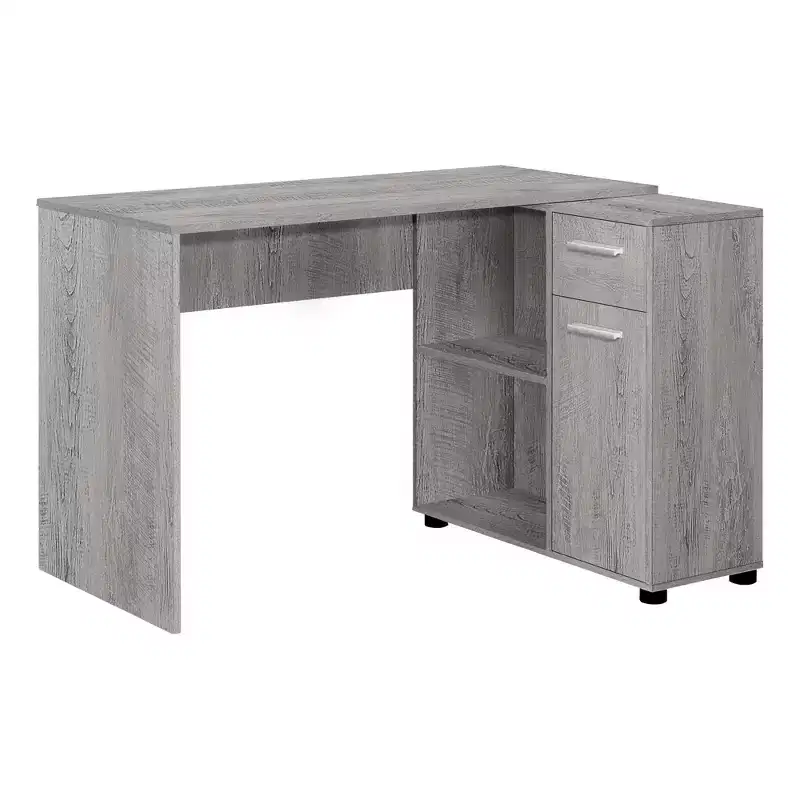 HomeRoots 46 Gray Wood L Shape Computer Desk