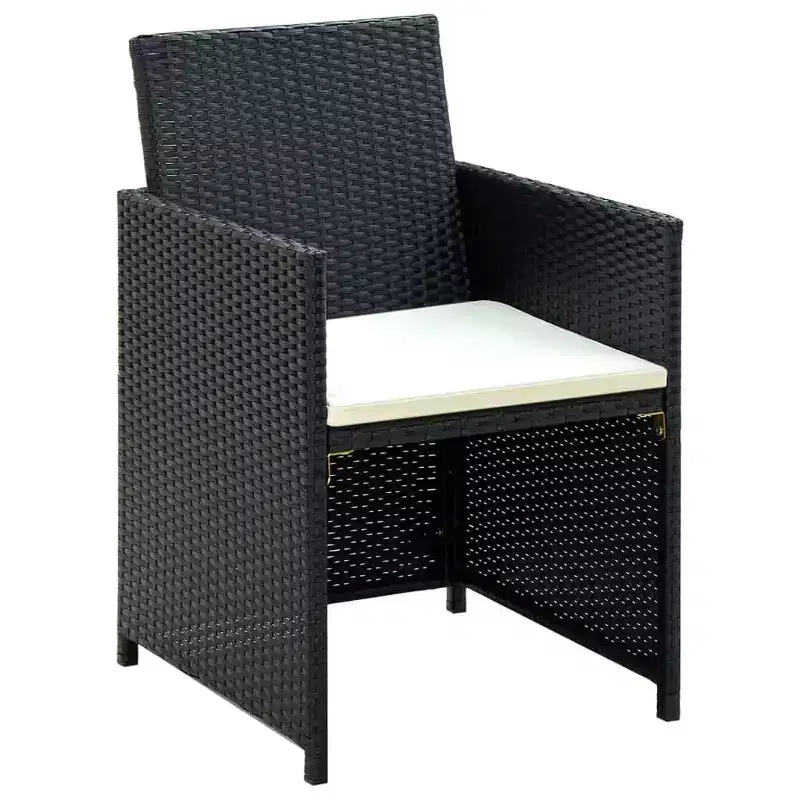 vidaXL Sofa Set PE rattan, powder-coated steel, polyester Medium