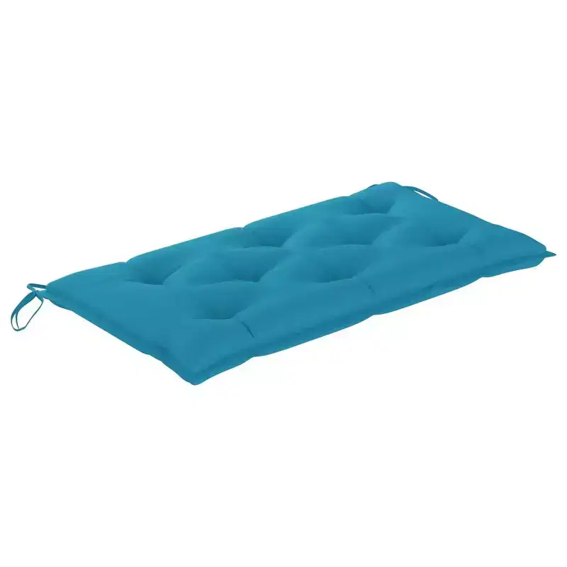 vidaXL Garden Bench Light blue (cushion), Natural teak (wood)