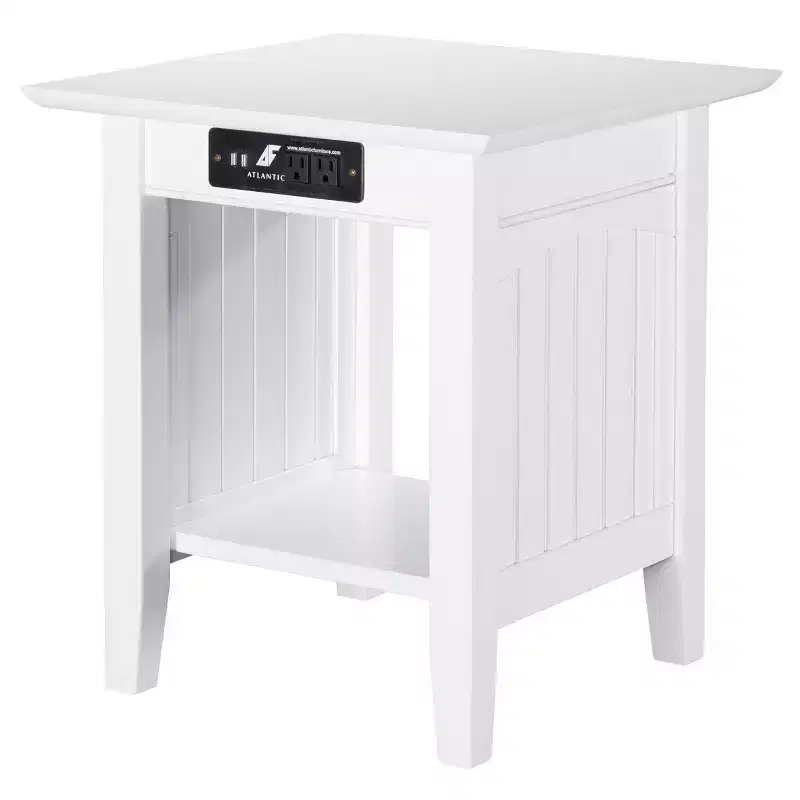 Cottage-Style End Table with Built-In Wireless Charger