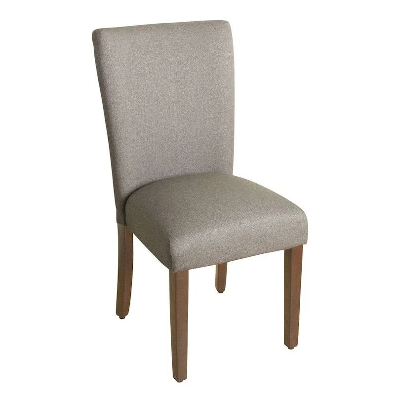 Transitional Upholstered Dining and Accent Chair - Gray, Solid Wood Legs