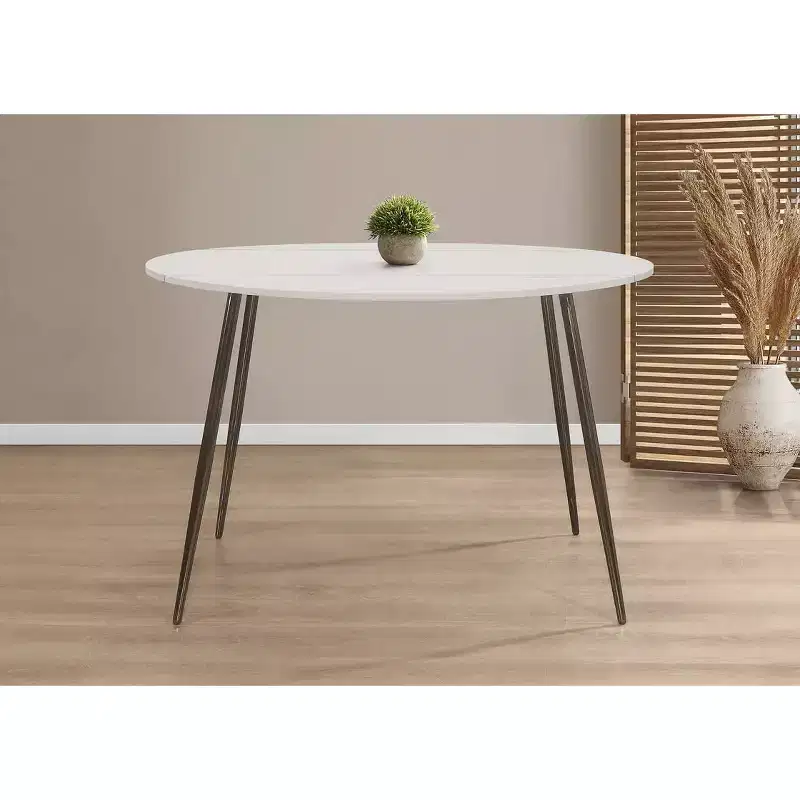 Home Design Lattice Dining Table, Light Gray / Gray