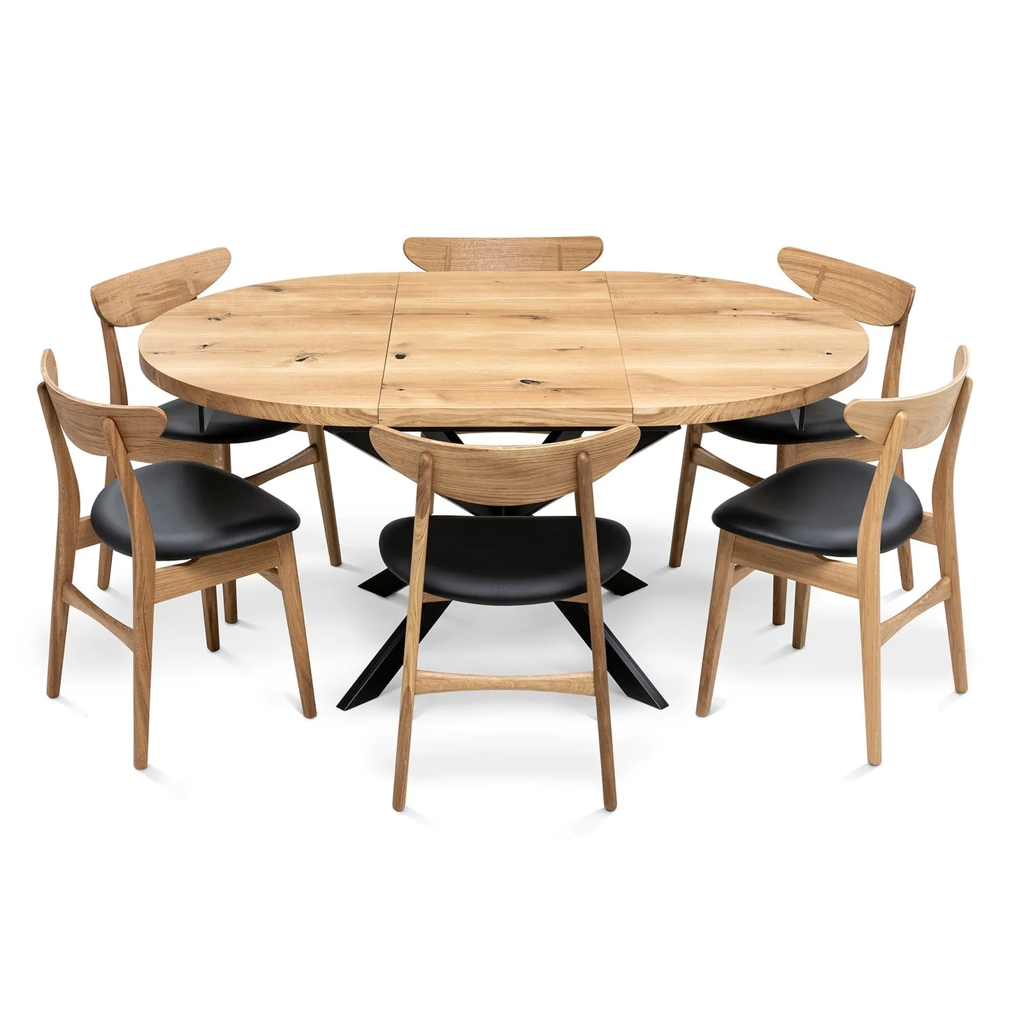 Round Oak Dining Table - Introducing our handcrafted round oak dining table - a stunning addition to any home - Made from solid wood this