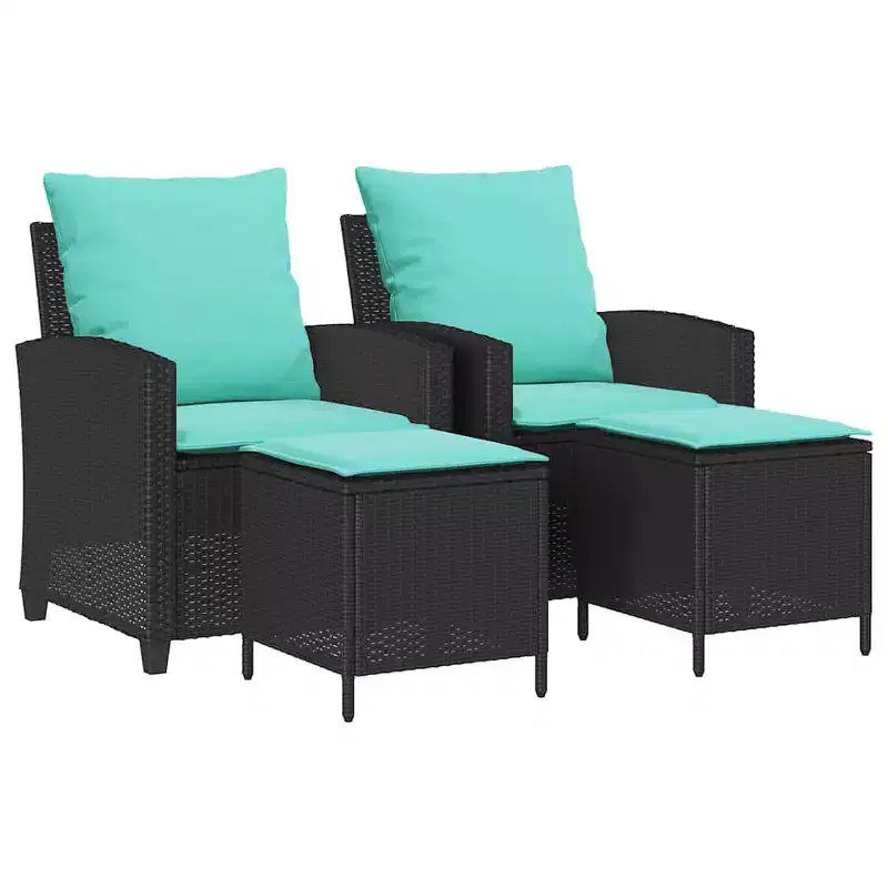 vidaXL 4 Piece Patio Sofa Set with Cushions Brown Poly Rattan