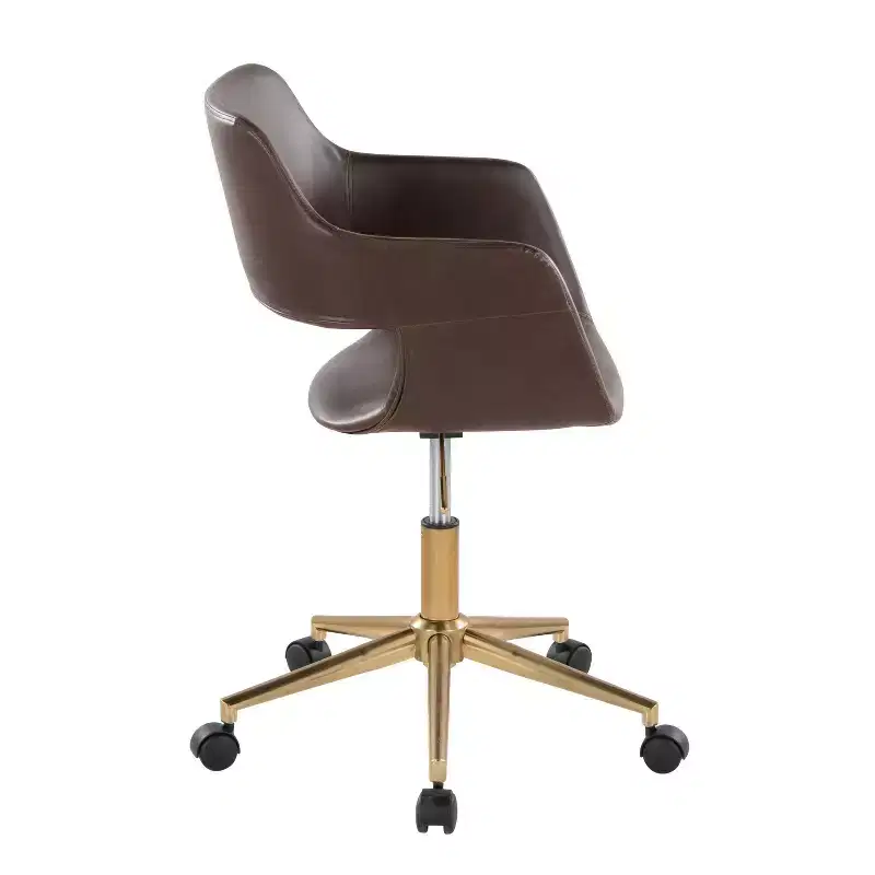 Margarite Task Chair Gold/Espresso PU